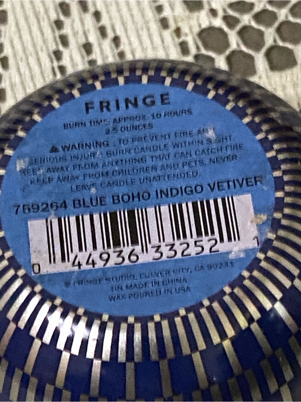 Fringe Studio Pink Marbled & Blue Patterned Tin Scented Candles - Picture 4 of 5